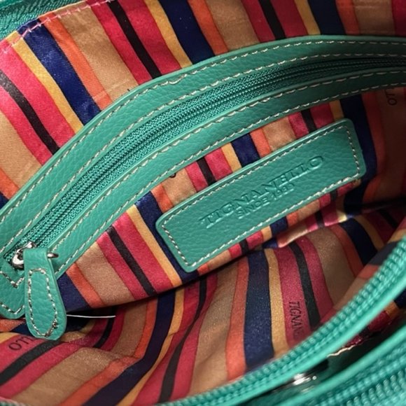 TIGNANELLO Green Leather Crossbody Bag NWT - Picture 9 of 15